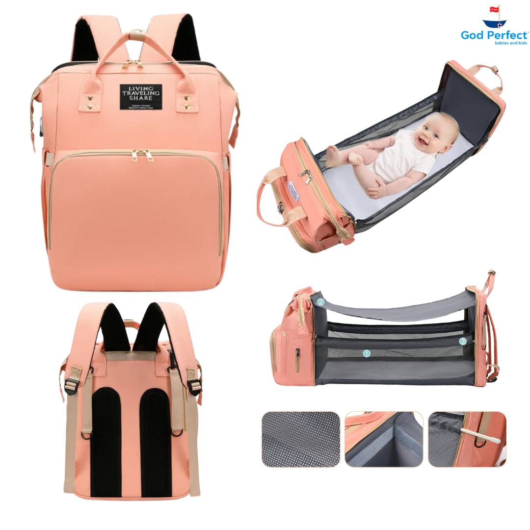 Panalera Morral Con Cambiador Corral Removible God Perfect Kids