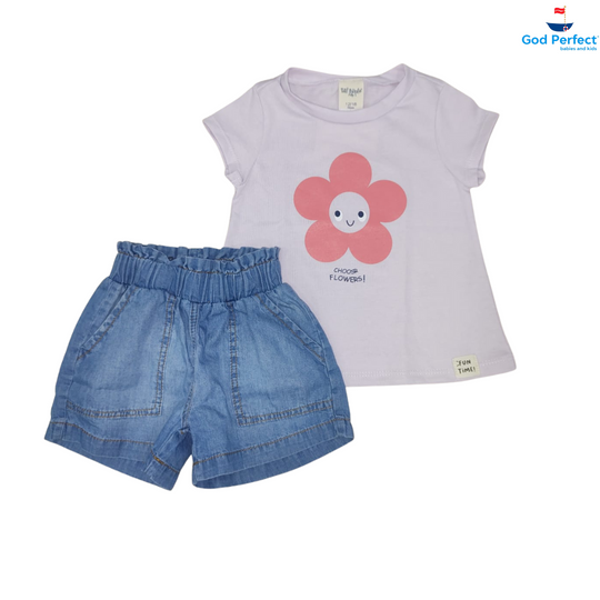 Conjunto Short Jeans Niña Bebé
