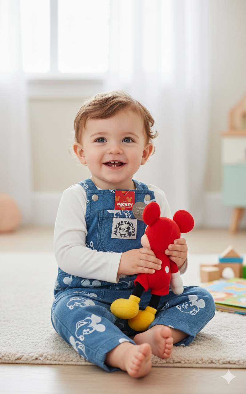 Overol Jeans Niño Mickey