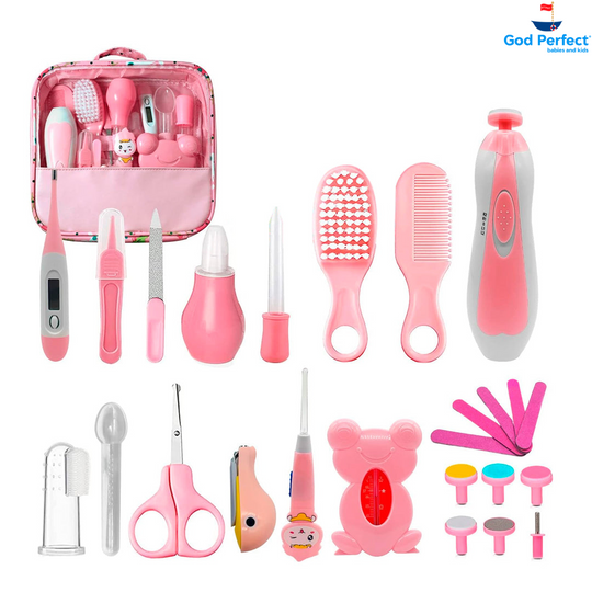 Kit de aseo para bebe recién nacido de 15 piezas + lima eléctrica
