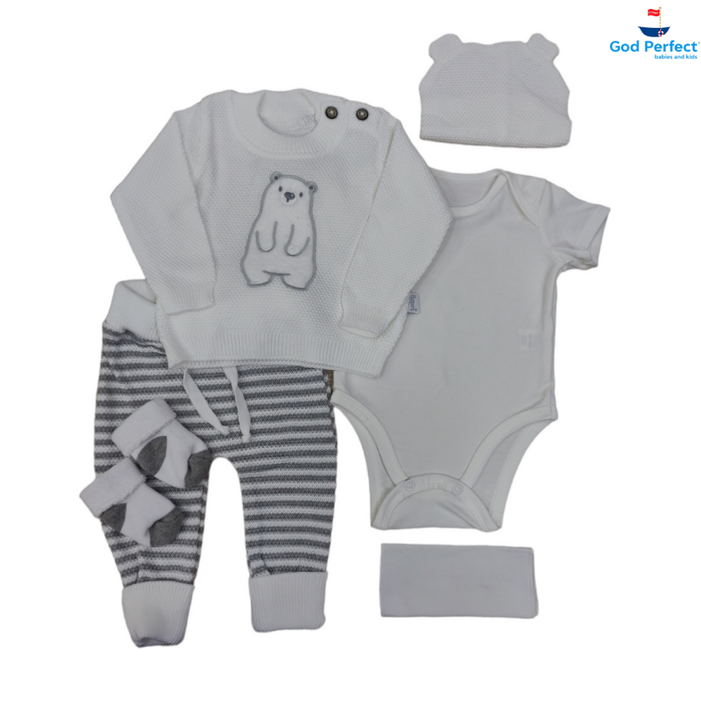 Conjunto Primera Muda Tejida Hilo Algodón