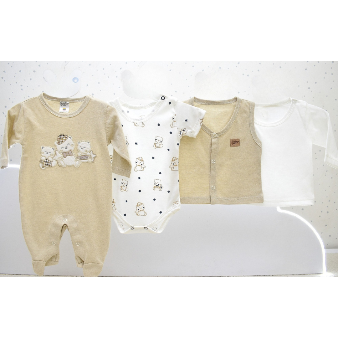 Conjunto Primera Muda Baby Ositos Algodón