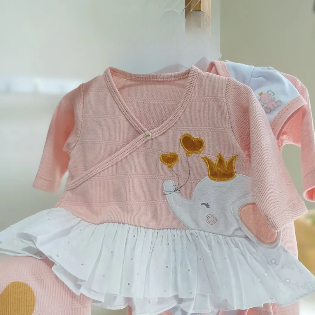 Conjunto Primera Muda Familia Elefantes
