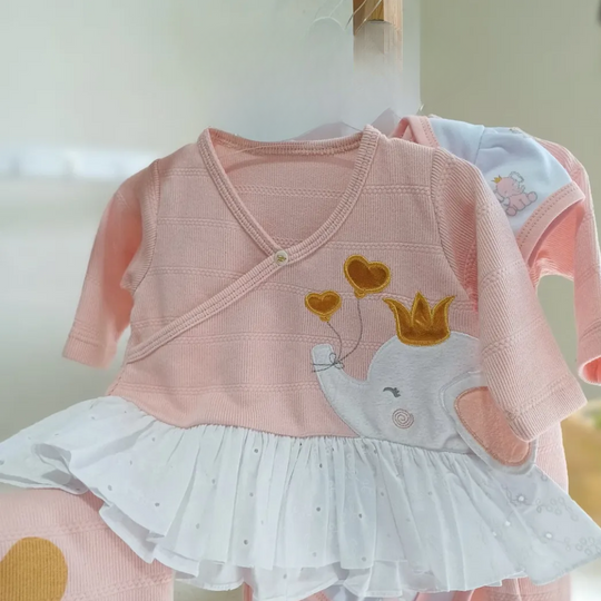 Conjunto Primera Muda Familia Elefantes