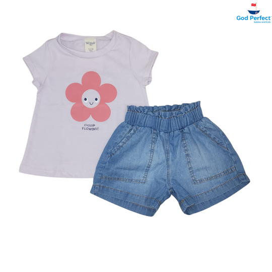 Conjunto Short Jeans Niña Bebé