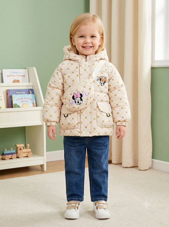 Chaqueta Acolchada Térmica para Niña "Minnie Mouse" con Orejitas