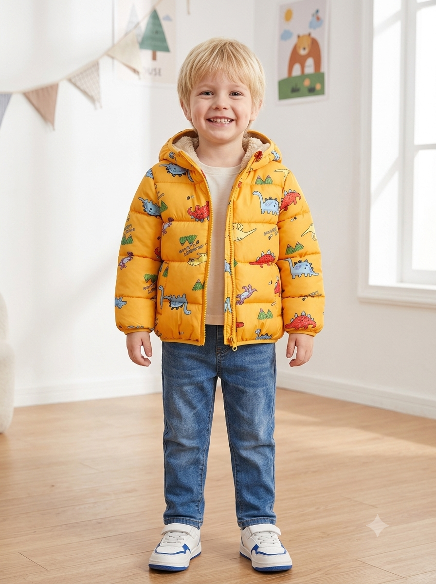 Chaqueta Importada Acolchada Térmica para Niño "Dino Land"