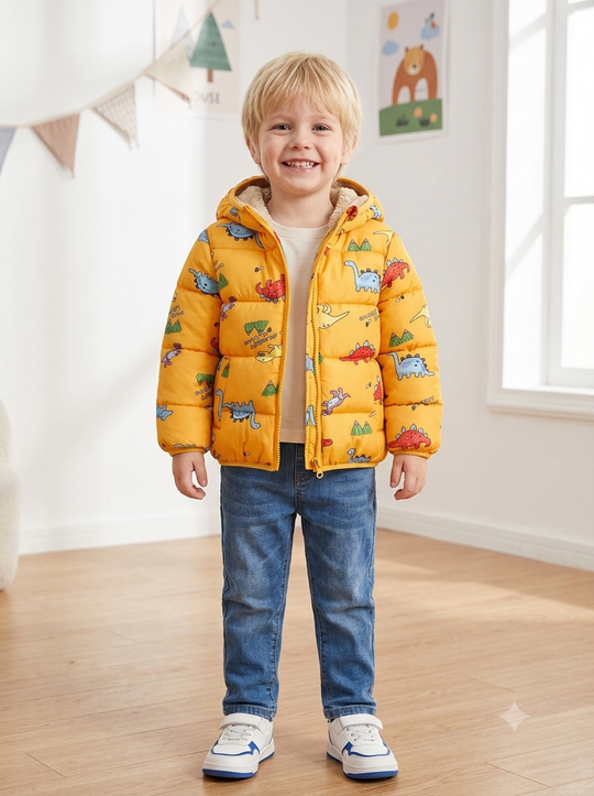 Chaqueta Importada Acolchada Térmica para Niño "Dino Land"