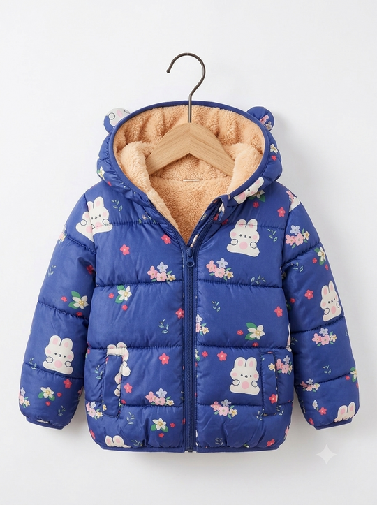 Chaqueta Importada Acolchada Térmica para Niña "Osas & Flores"