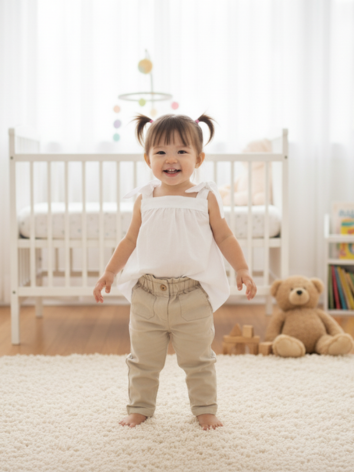 Conjunto Verano Niña – Blusa con Lazos y Pantalón Estilo Dril