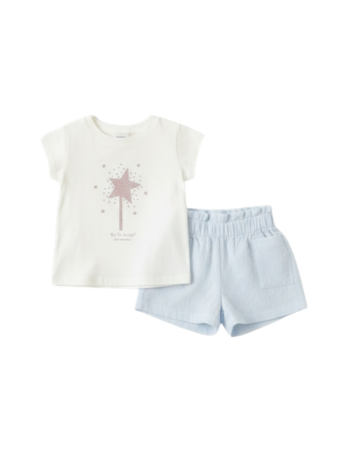 Conjunto Niña – Camiseta Varita Mágica y Short Azul Cielo