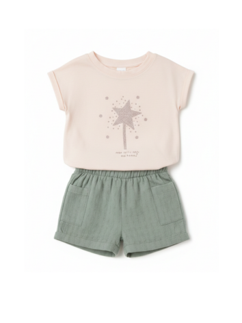 Conjunto Niña – Camiseta Varita Mágica y Short Verde