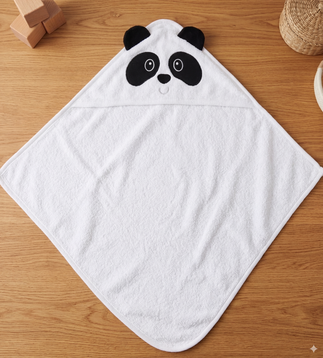 Toalla con Capucha de Osito Panda para Bebé - 100% Algodón