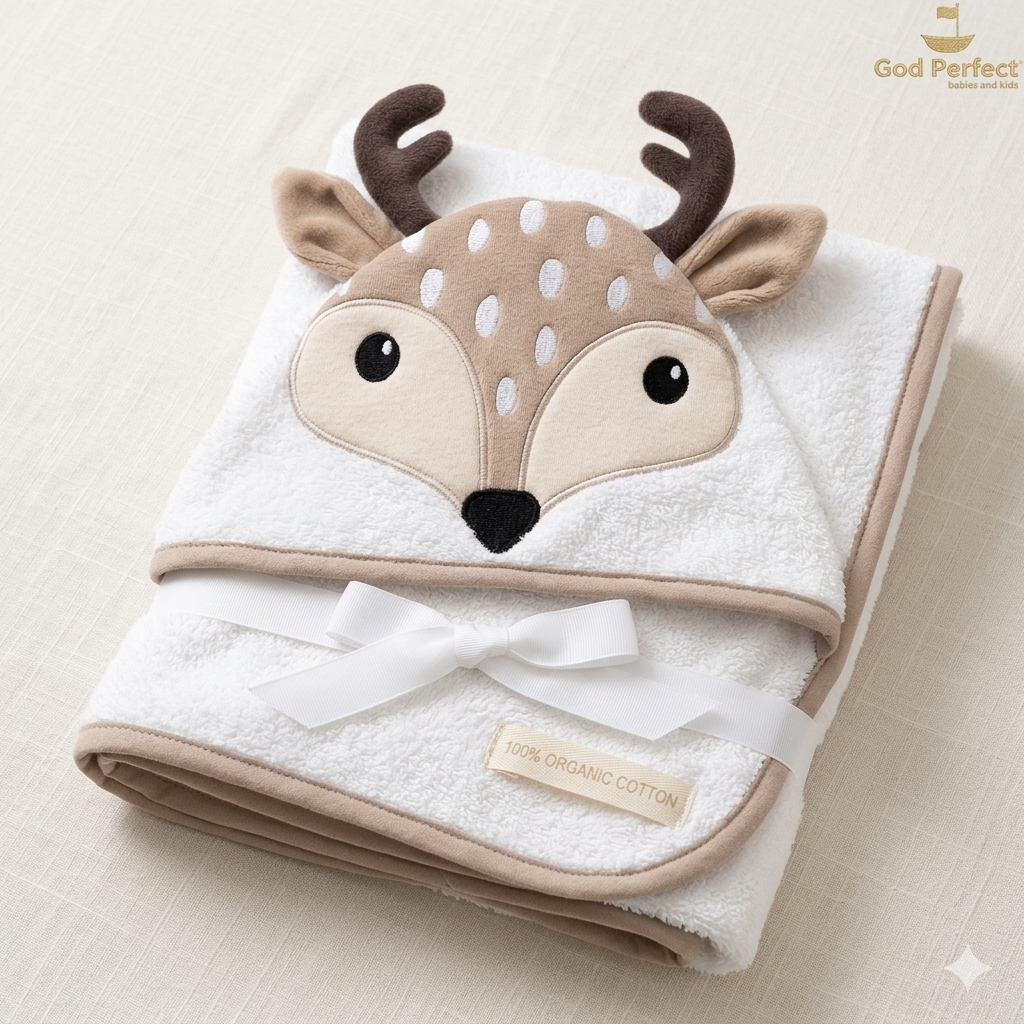 Toalla con Capucha de Venado para Bebé - 100% Algodón