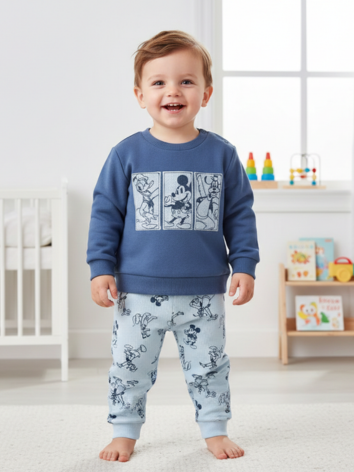 Conjunto Disney Mickey & Friends – Sudadera Azul con Paneles