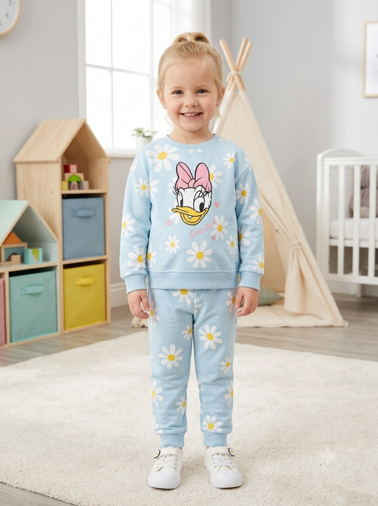 Conjunto Sudadera Importada Premiun para Niña Daisy Duck Floral