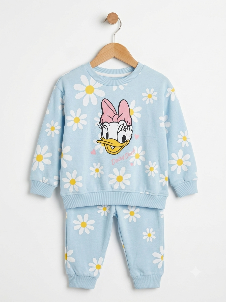 Conjunto Sudadera Importada Premiun para Niña Daisy Duck Floral