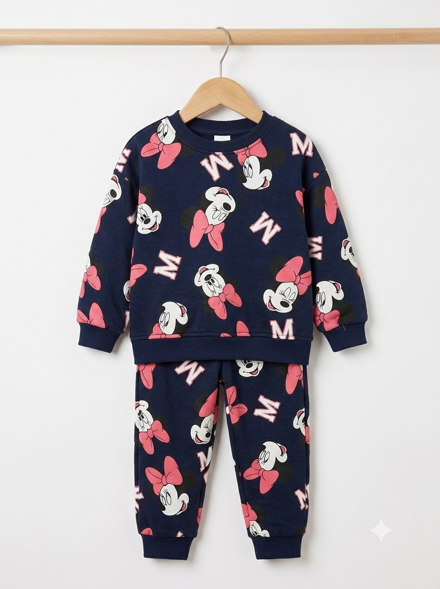 Conjunto Sudadera Importada Premiun para Niña Minnie Letter M All-Over