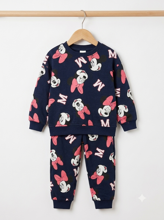 Conjunto Sudadera Importada Premiun para Niña Minnie Letter M All-Over