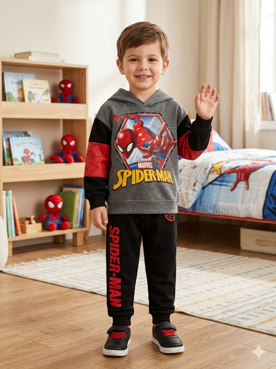 Conjunto Sudadera importado Bicolor  Marvel Spider-Man