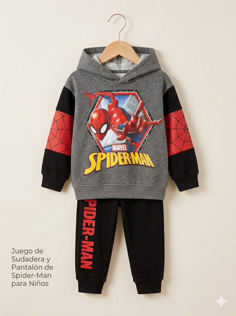Conjunto Sudadera importado Bicolor  Marvel Spider-Man