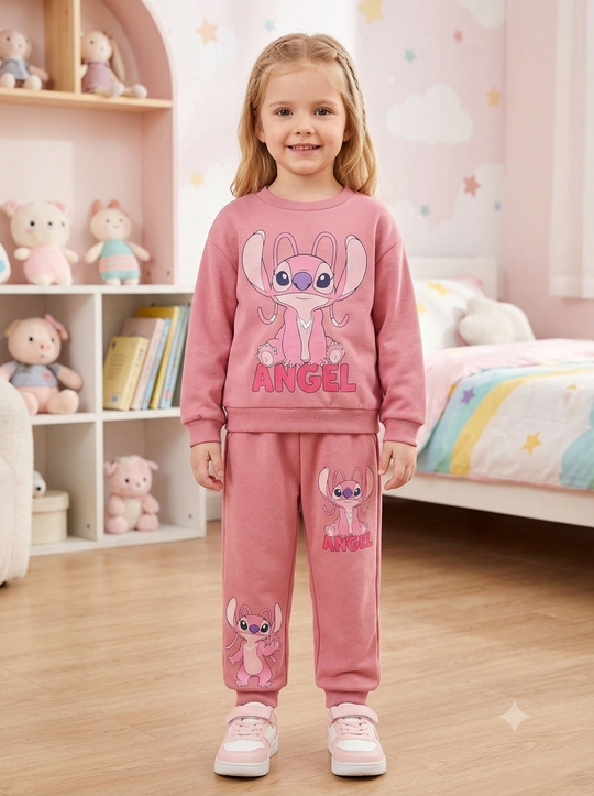 Conjunto Sudadera Importada Premiun para Niña Angel Lilo & Stitch