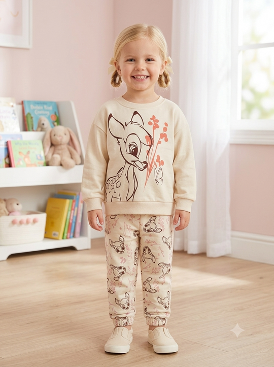 Conjunto Sudadera Importada Premiun para Niña Bambi Nature