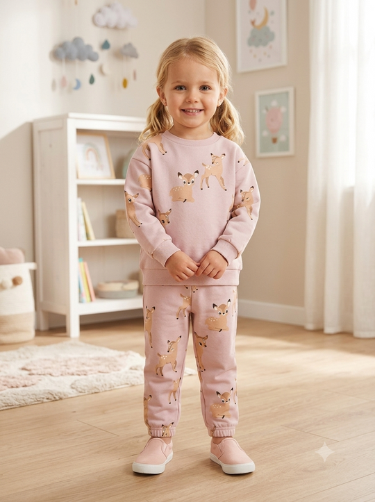 Conjunto Sudadera Importada Premiun para Niña "Bambi All-Over"