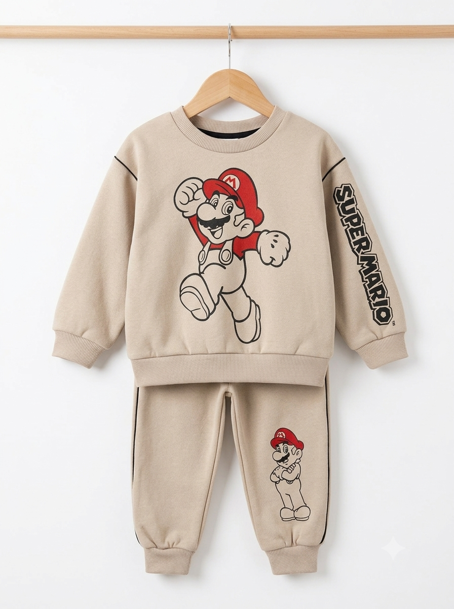 Conjunto Sudadera Importada Premium Niño "Super Mario Jump"