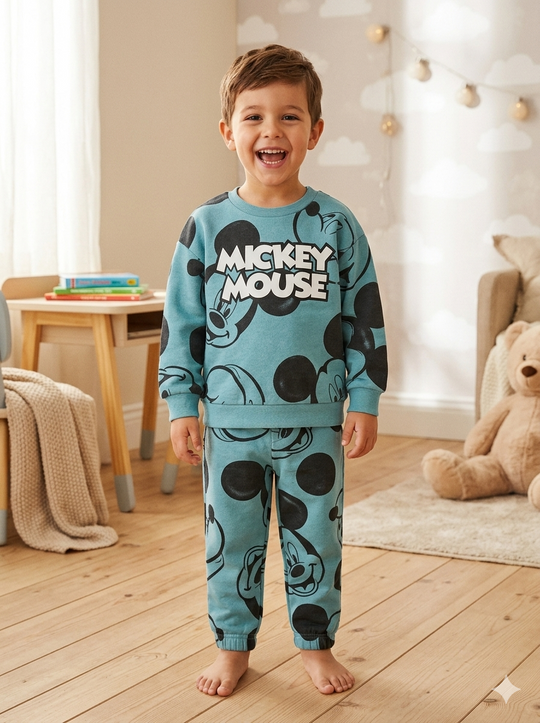 Conjunto Sudadera Importada Mickey Mouse "Classic Blue" para Niños