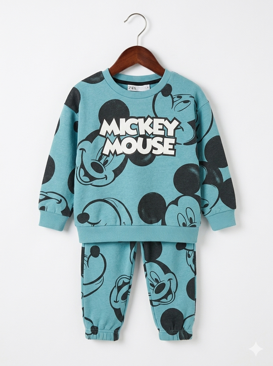 Conjunto Sudadera Importada Mickey Mouse "Classic Blue" para Niños