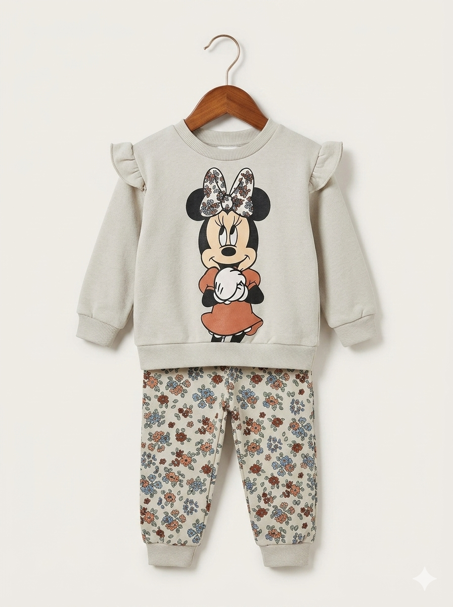 Conjunto Sudadera Niña Importada Minnie Mouse Floral
