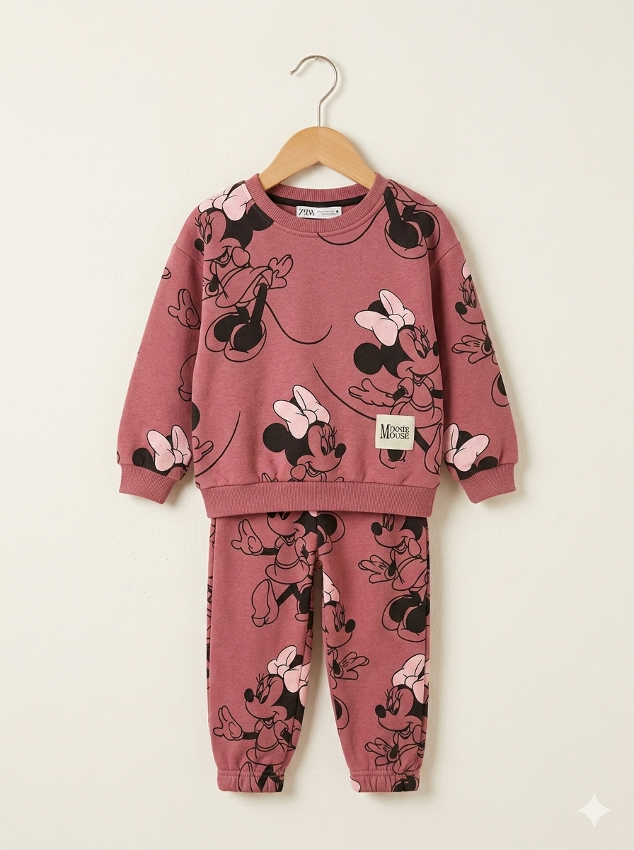 Conjunto Sudadera Niña Importada  Minnie Mouse – Full Print