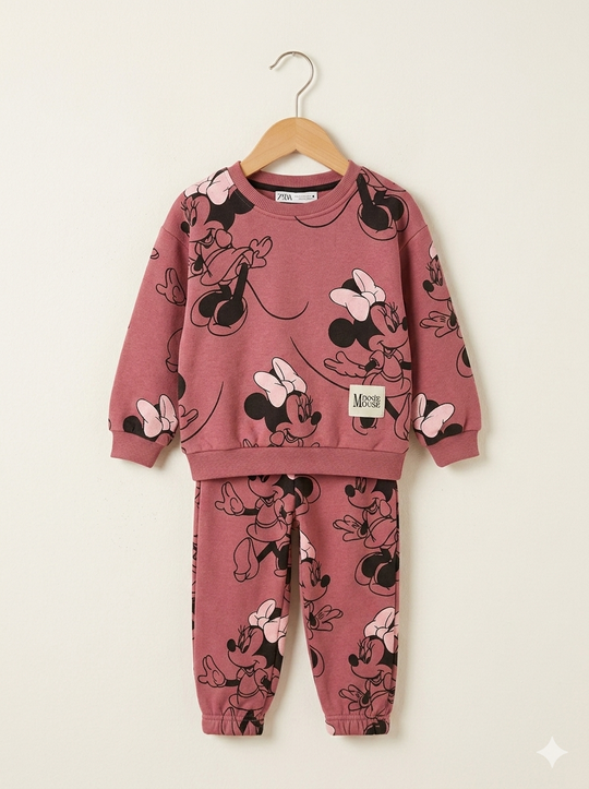 Conjunto Sudadera Niña Importada  Minnie Mouse – Full Print