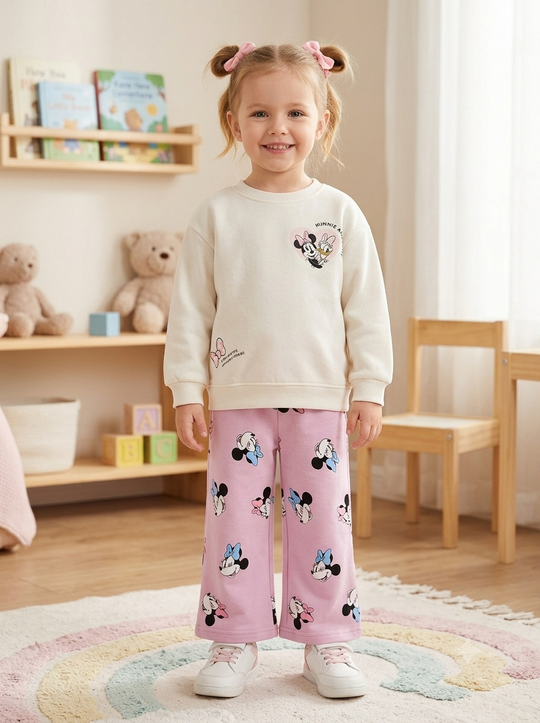Conjunto Sudadera Importada Premiun para Niña "Minnie & Daisy" con Pantalón Amplio