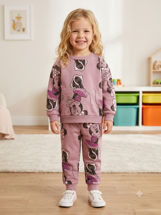Conjunto Sudadera Importada Premiun para Niña Minnie All-Over