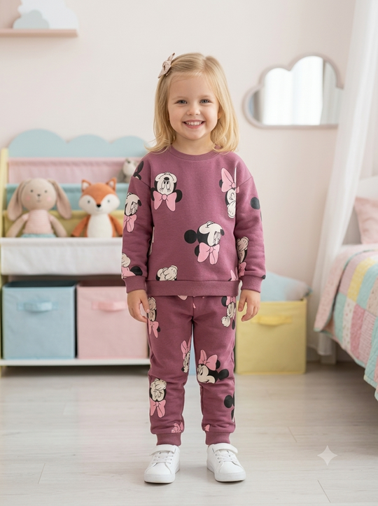 Conjunto Sudadera Importada Premiun para Niña Minnie All-Over