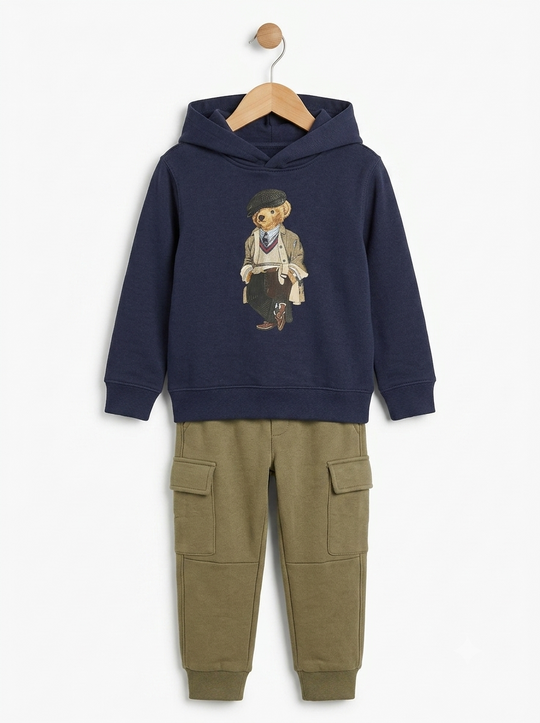 Conjunto Sudadera Importada Premium Niño  "Polo Bear" con Capota