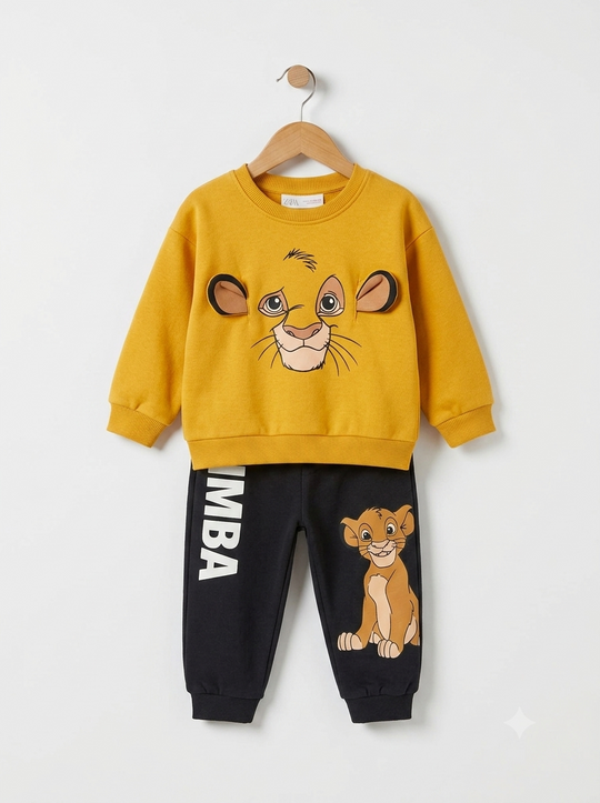 Conjunto Sudadera Importada Premium  Niño El Rey León Simba" con Orejitas