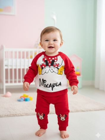 Sudadera Disney Minnie Mouse para Niña - Set 2 Piezas Rojo y Blanco