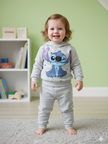 Sudadera Disney Stitch para Niña - Set 2 Piezas Gris Jaspe