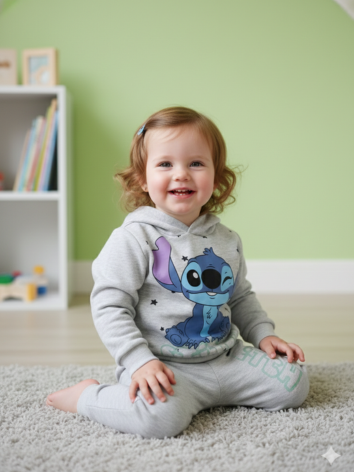 Sudadera Disney Stitch para Niña - Set 2 Piezas Gris Jaspe