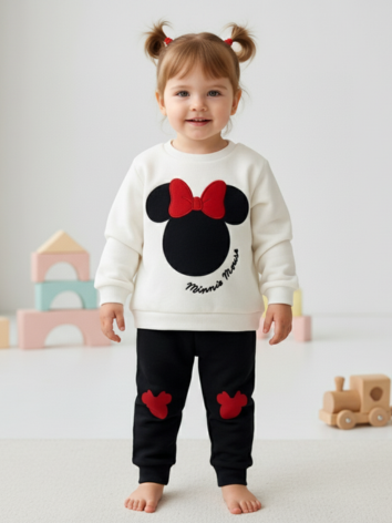 Sudadera Disney Minnie Mouse para Niña - Set 2 Piezas Blanco y Negro