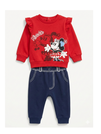 Conjunto Disney Minnie Mouse – Sudadera Roja con Boleros y Jogger