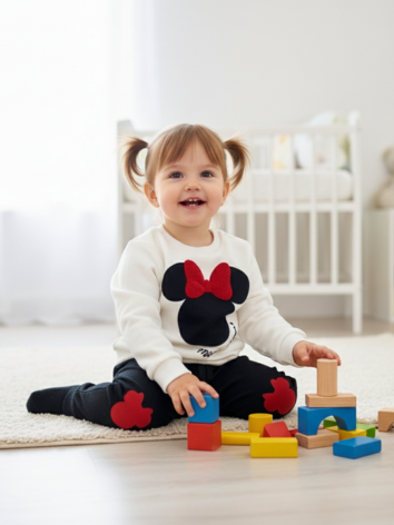 Sudadera Disney Minnie Mouse para Niña - Set 2 Piezas Blanco y Negro