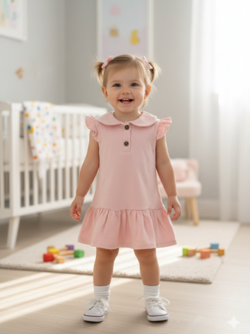 Vestido Niña Polo - "Rosa Encantador"