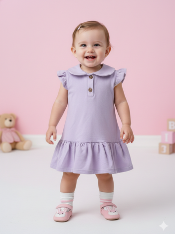 Vestido Niña Polo - "Lila Encantador"