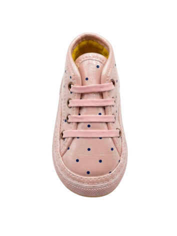 Bota Caminante para Niña - Rosado con Puntos (Suela Flexible)