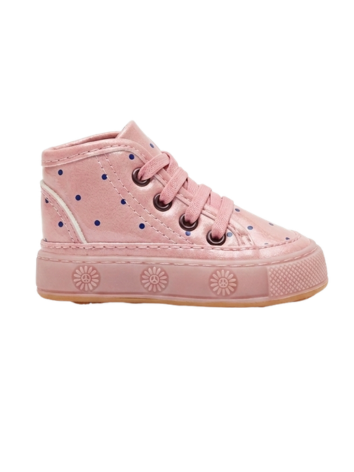 Bota Caminante para Niña - Rosado con Puntos (Suela Flexible)