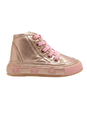 Bota Caminante para Niña - Bronce Metalizado (Suela Flexible)